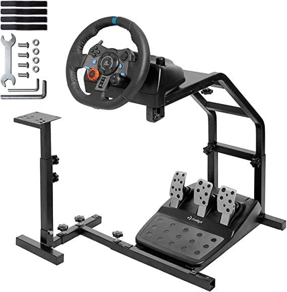 Racing wheel stand with shifter mount for Fanatec