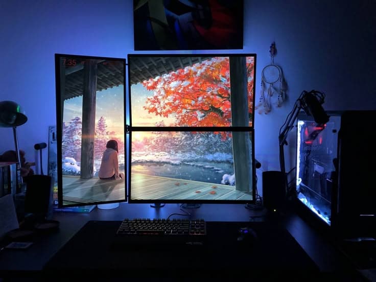 Triple monitor sim racing display setup